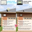 Set of 2 LED floodlights with Solar Panel, with Motion Sensor, Remote Control, Waterproof IP67, 322*2 built-in LEDs, 200W, 30x24 cm, Modern Design, Black