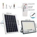 Set of 2 LED floodlights with Solar Panel, with Motion Sensor, Remote Control, Waterproof IP67, 322*2 built-in LEDs, 200W, 30x24 cm, Modern Design, Black