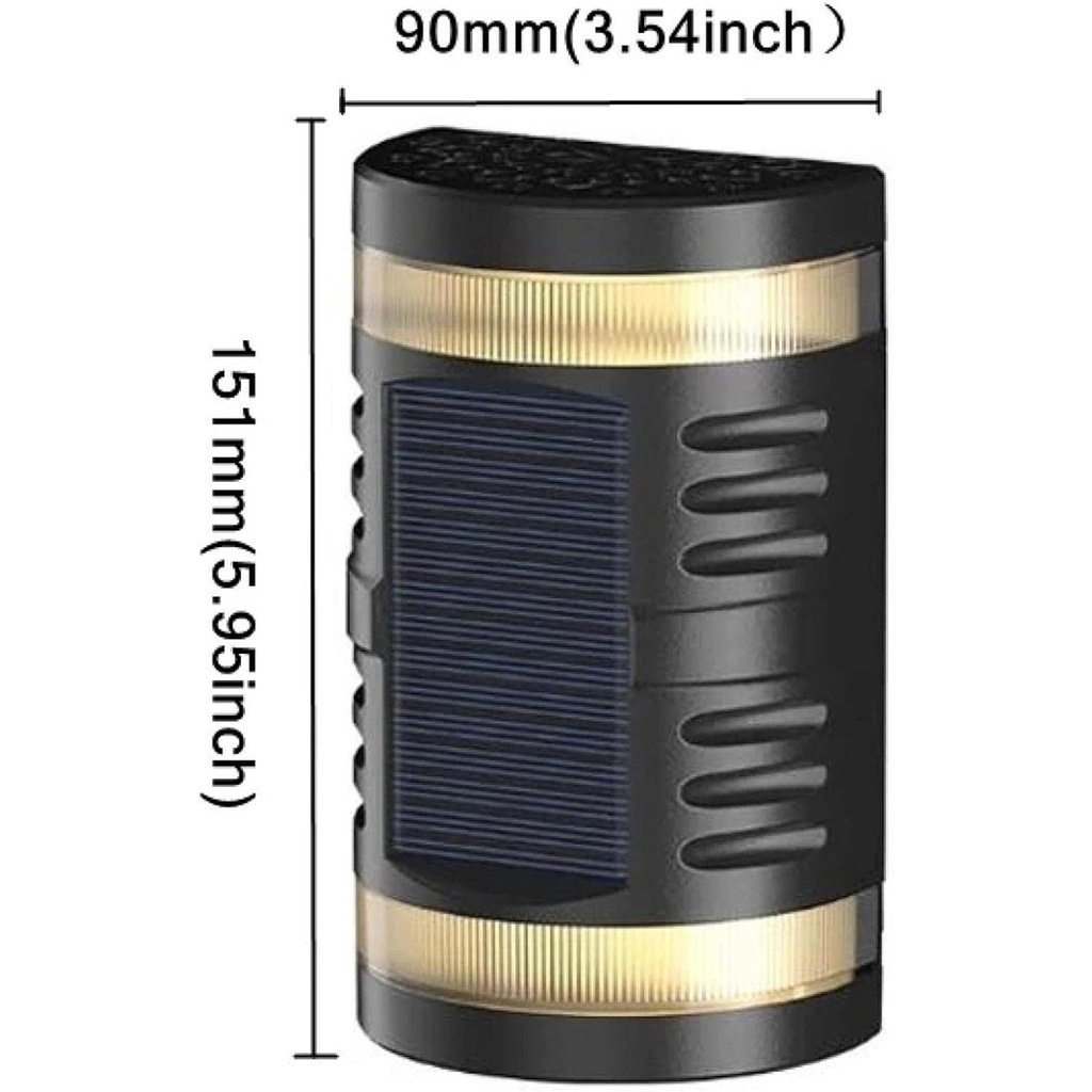 Decorative solar LED lamp with bidirectional light, IP65, 1.2V, 600mah, 15.1 x 9 x 6 cm, ABS material, Cool White 