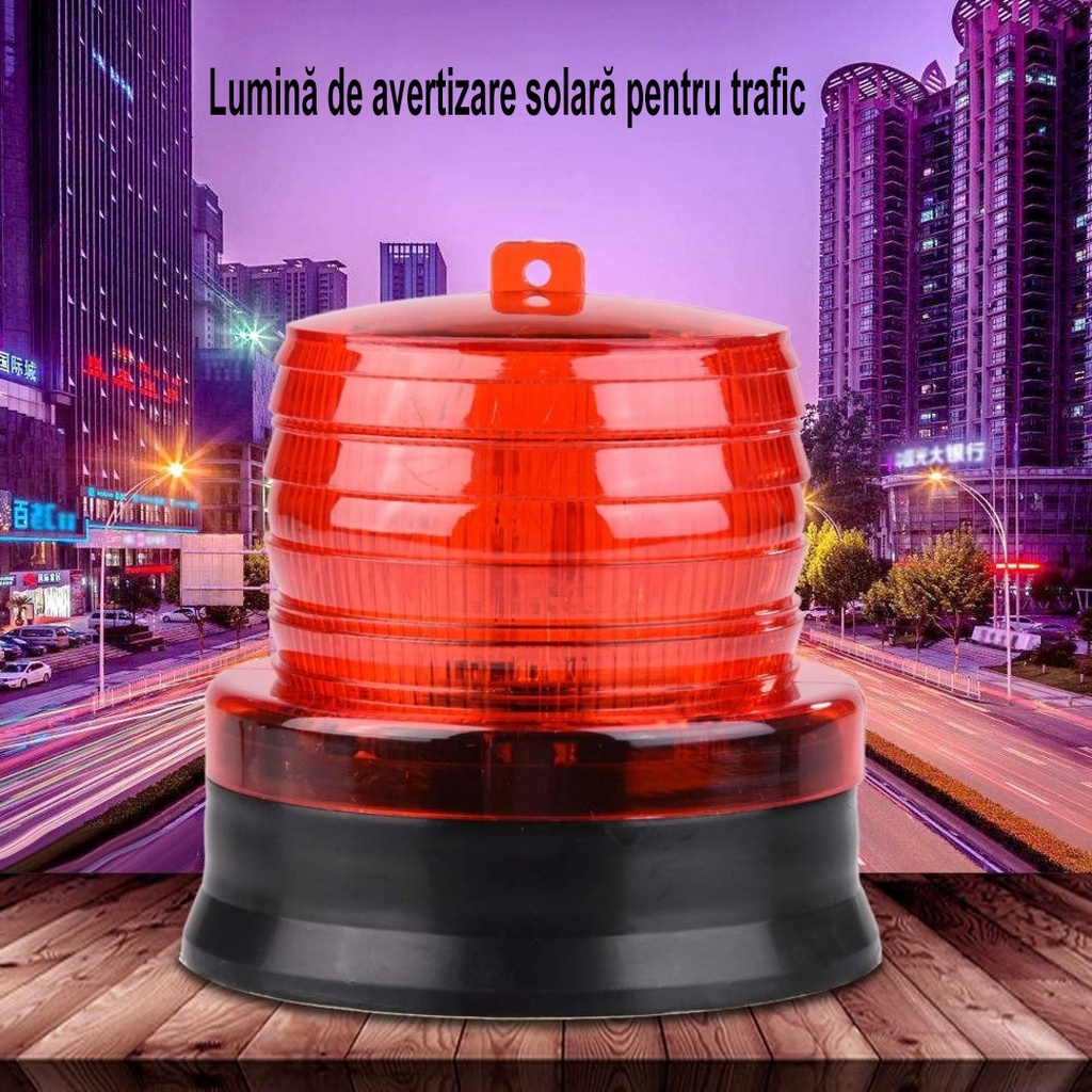 LED Solar-powered Red flashing warning, built-in solar panel, IP65, 1.2 V, 11.5 x 11.6 cm, Red