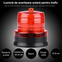 LED Solar-powered Red flashing warning, built-in solar panel, IP65, 1.2 V, 11.5 x 11.6 cm, Red