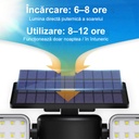 Double Solar Wall Lamp, Sensor, 56 LEDs 