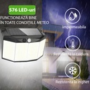 Solar lamp with motion sensor, 576 LEDs, 6500k