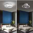 LED Chandelier 2 Circle, Goeco, Aluminum, 22 W, 25 x 17 x 9.5cm, White 