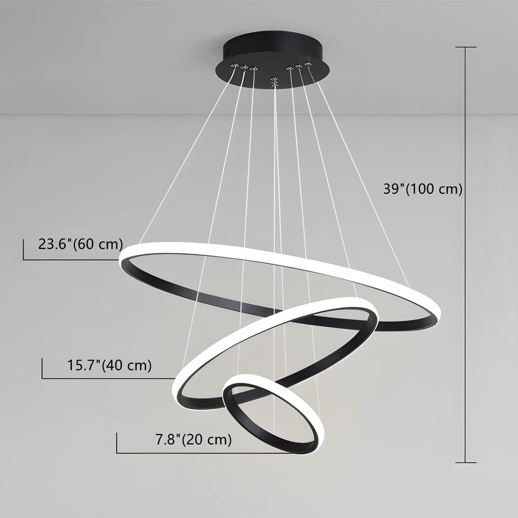 LED Chandelier, Comely, Aluminum, 220V, 76W, Black 