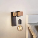 Rose LED, Vintage Retro Wooden Wall Lamp, E27, 1 Adjustable Arm, 8847/1 