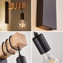 Rose LED, Vintage Retro Wooden Wall Lamp, E27, 1 Adjustable Arm, 8847/1 