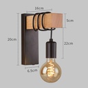 Rose LED, Vintage Retro Wooden Wall Lamp, E27, 1 Adjustable Arm, 8847/1 