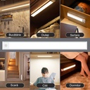 Night Buddy Smart LED Lamp: Portable, motion and hand sensor, 3 color temperature, adjustable intensity, battery-powered, Aluminum, 2 modes, 30cm, Silver