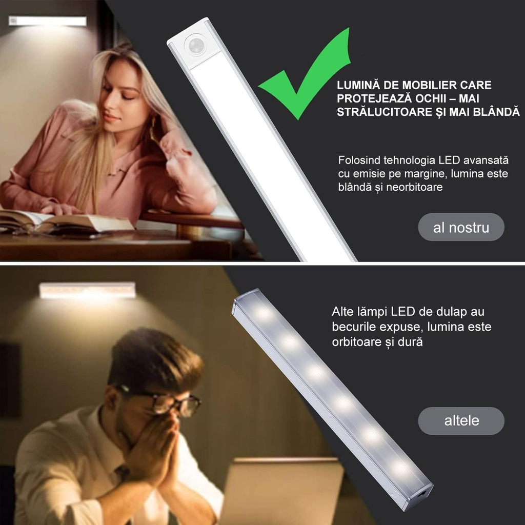 Night Buddy Smart LED Lamp: Portable, motion and hand sensor, 3 color temperature, adjustable intensity, battery-powered, Aluminum, 2 modes, 30cm, Silver