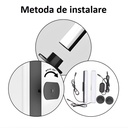 Set of 2 RGB lamps for gaming, wifi, smart, ambient light, sound synchronization, dedicated application, Google assistant and Alexa compatible, wired controller, USB connection, Black 