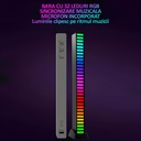 RGB LED Light Bar with Music Sync – 32 LEDs, Sound Sensor, 17 Colors, Multiple Modes, Brightness & Speed ​​Adjustment, USB-C Power Supply, Black