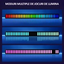 RGB LED Light Bar with Music Sync – 32 LEDs, Sound Sensor, 17 Colors, Multiple Modes, Brightness & Speed ​​Adjustment, USB-C Power Supply, Black