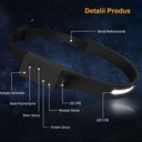 Professional LED Headlamp – 1x COB Ultra-Bright & 1x XPE, USB Charging, Motion Sensor, 4 Light Modes, Side Light, For Fishing, Hunting, Working, Black