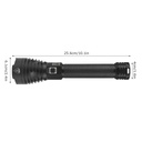 SK1905 LED tactical flashlight, made of aluminum, XHP90 Ultra-Bright source, professional, adjustable focus, battery included, water resistant, USB charging, 6000 lumens, 3 light modes, Black 
