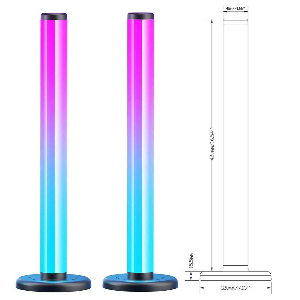Smart RGB LED Bars – Ambient Light, Remote Control & Bluetooth App, Music Sync, Multicolored Light Shows