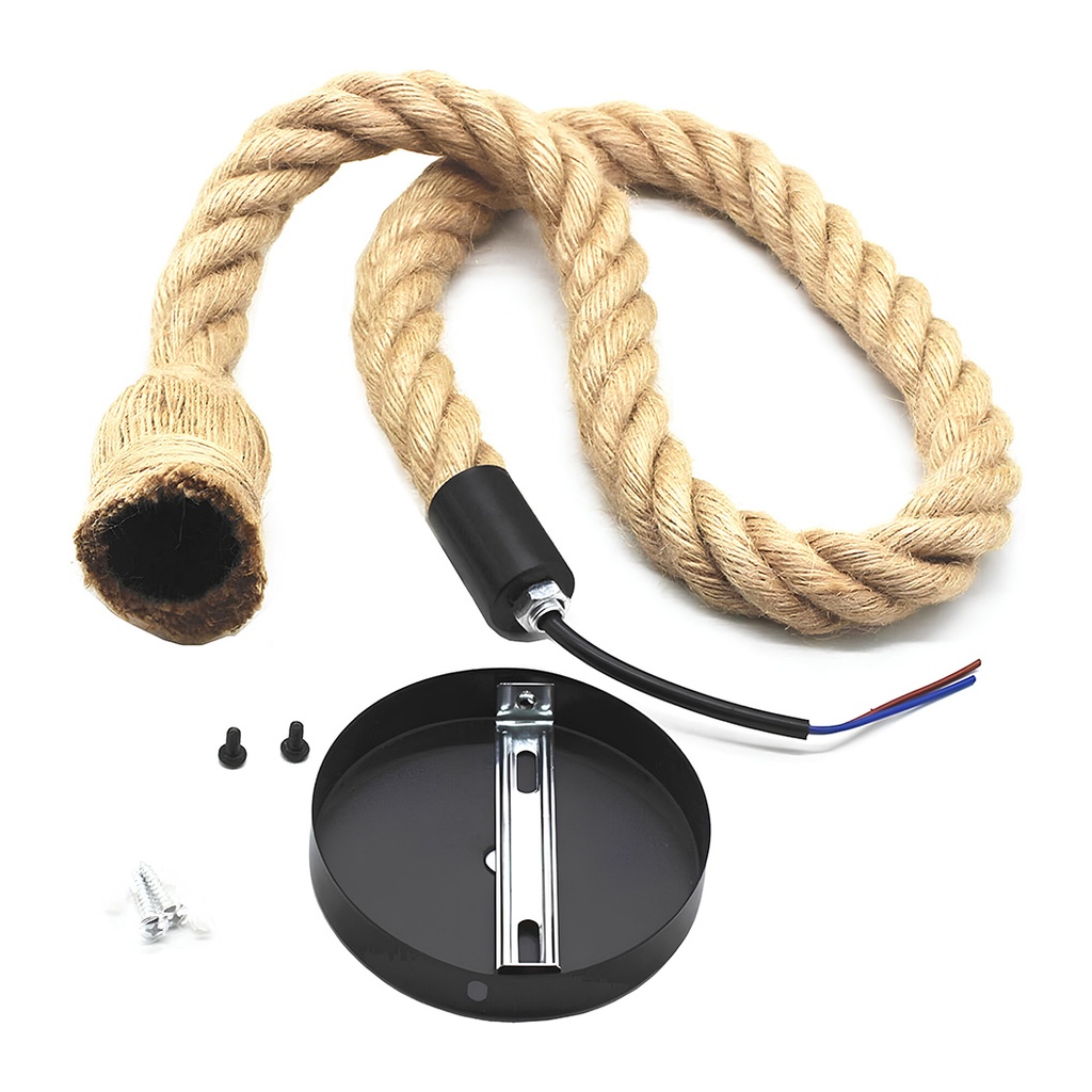 Retro Rope Chandelier – Vintage Design with Rope, E27 Socket, Max 60W, Without Bulb