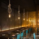Retro Rope Chandelier – Vintage Design with Rope, E27 Socket, Max 60W, Without Bulb