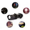LED Flashlight SK68 – 5W, Adjustable Zoom, Illumination Range 200-500m, Compact & Portable, Black