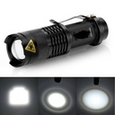 LED Flashlight SK68 – 5W, Adjustable Zoom, Illumination Range 200-500m, Compact & Portable, Black