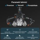 Headlamp, 3x Cree LED, Aluminum, 6000 Lumens & 2 Batteries