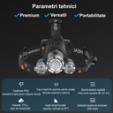 Headlamp, 3x Cree LED, Aluminum, 6000 Lumens + 2 Batteries