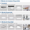 LED panel 60x60 cm, 108W, premium model, white frame, 3500k, dual, recessed lighting