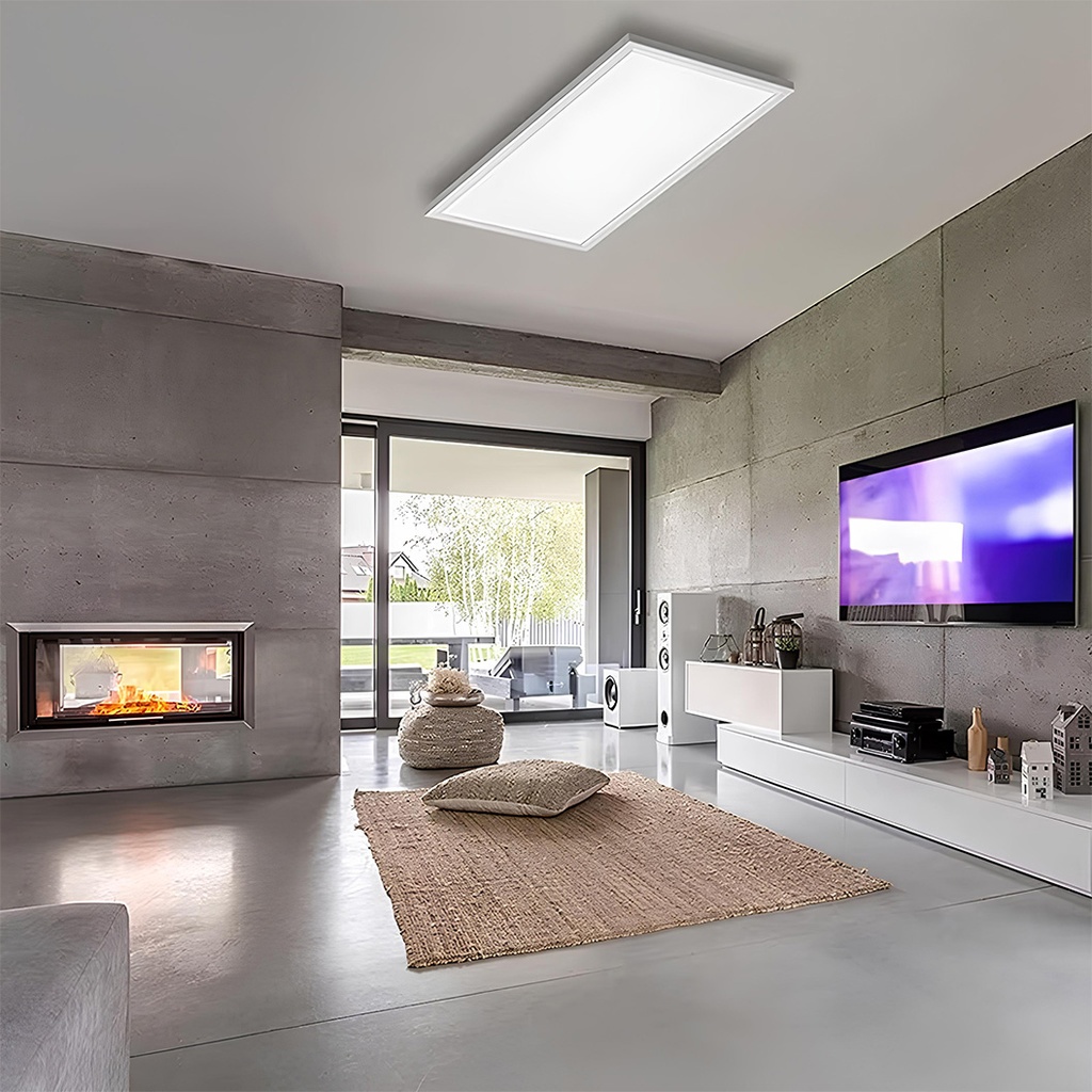 LED panel 60x120 cm, 96W, Eco model, White frame, 6500k, recessed frame/white