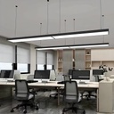 Office LED Ceiling Light 120x20x5.5cm, 48W, Premium Model, Rectangular, Black, 6500k
