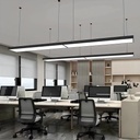 Office LED Ceiling Light 120x30x5.5cm, 80W, Premium Model, Rectangular, Black, 4500k