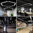 Office LED ceiling light 120x30x5.5cm, 80W, Premium Model, Rectangular, Black, 6500k