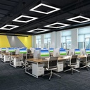 Suspended LED ceiling light 48W, Hollow Square, 60 cm, 6500k, Black