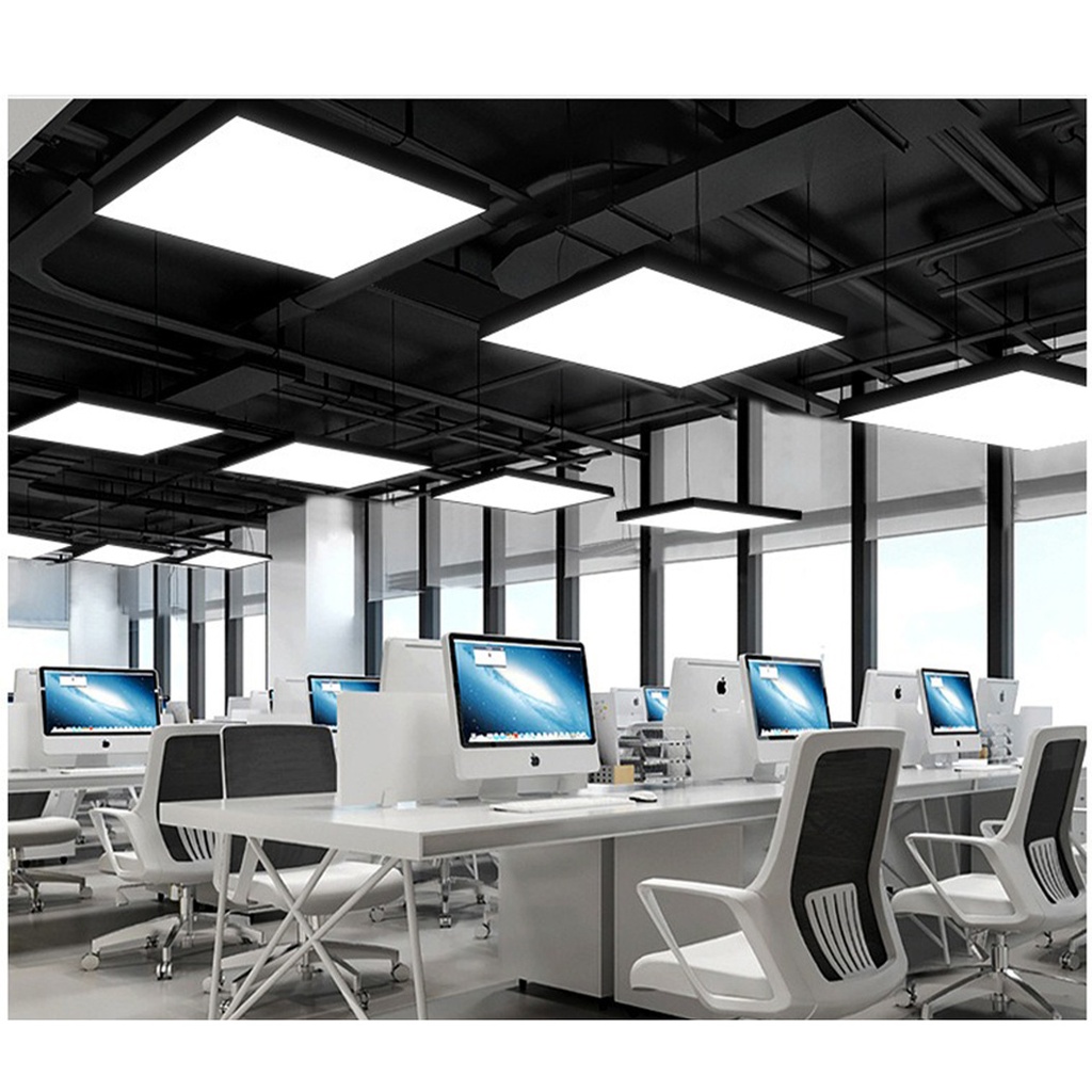 LED Ceiling Light 48W, Full Square, 60cm, 6500k, Black