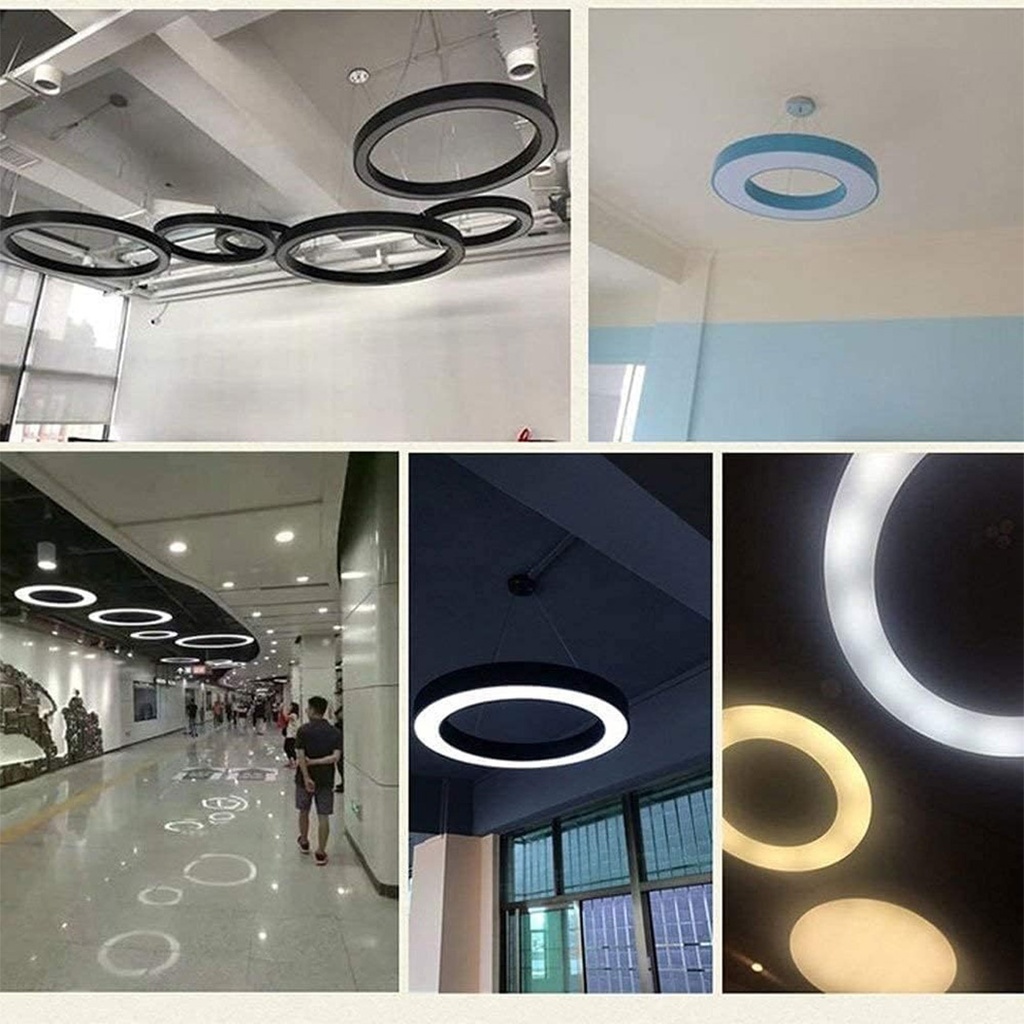 LED ceiling light 48W, round hollow, φ60 cm, 6500k, black