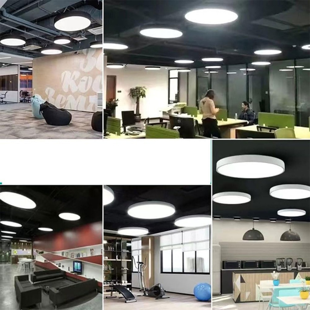 Suspended LED ceiling light 48W, Solid Circle, Φ60 cm, 6500k, Black