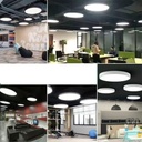 Suspended LED ceiling light 48W, Solid Circle, Φ60 cm, 6500k, Black