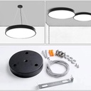 Suspended LED ceiling light 48W, Solid Circle, Φ60 cm, 6500k, Black