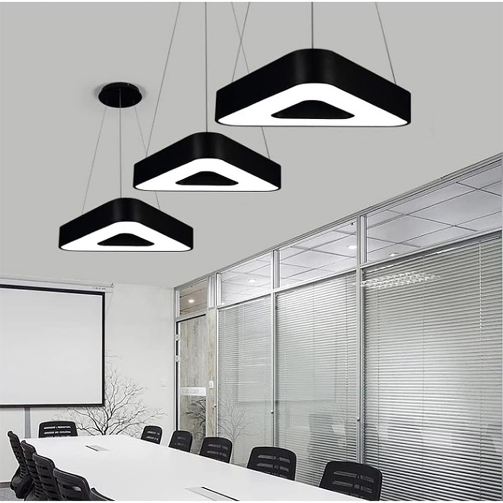 Suspended LED ceiling light 48W, Hollow Triangular, 60 cm, 6500k, Black