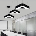 Suspended LED ceiling light 48W, Hollow Triangular, 60 cm, 6500k, Black