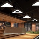 Suspended LED ceiling light 48W, Solid Triangular, 60 cm, 6500k, Black