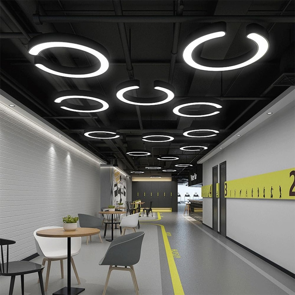 Suspended LED ceiling light 48W, Form C, 60 cm, 6500k, Black