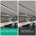 Office LED Ceiling Light 120x10x5.5cm, 28W, Premium Model, Rectangular, Black, 6500k