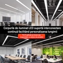 Office LED Ceiling Light 120x10x5.5cm, 28W, Premium Model, Rectangular, Black, 6500k