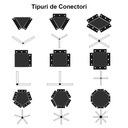 Black V-type connector 10 cm