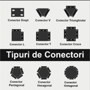 Black V-type connector 10 cm