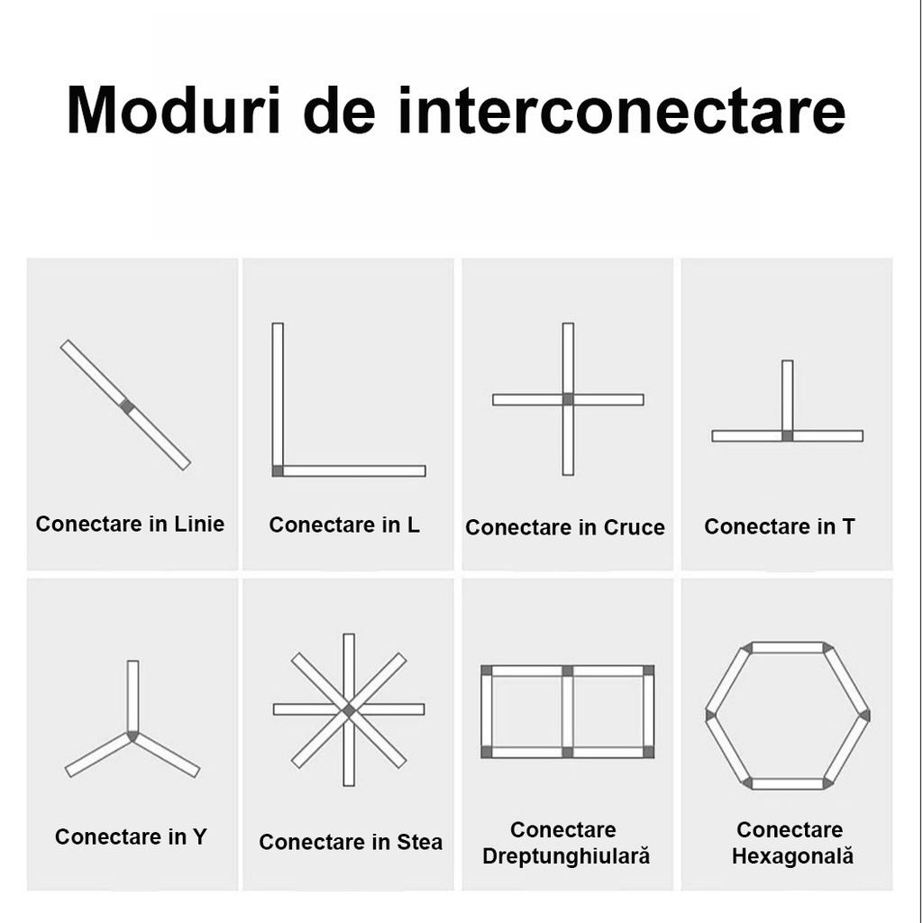 Black cross connector 10 cm