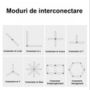 Black cross connector 10 cm