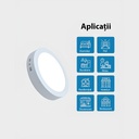 Round LED Ceiling light 12W φ 16cm, 3500k, White, applied
