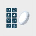 Round LED Ceiling light 18W φ 21cm, 6500k, White, applied