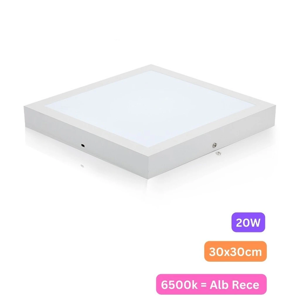 [LBZ-00049] Plafoniera LED 30x30cm, 20W, 6500k, alb, aplicata